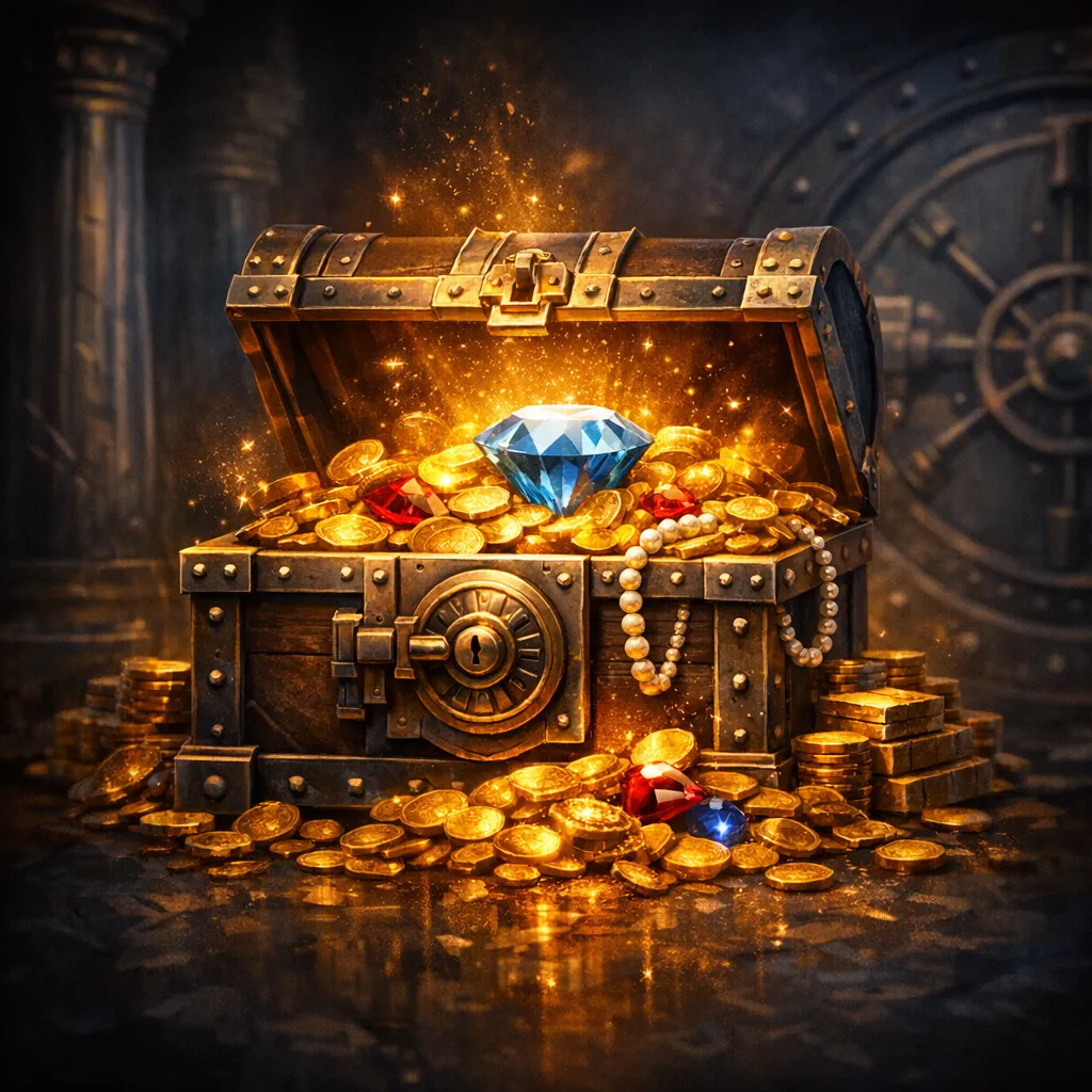 Glowing golden slot reel with casino chips and neon light rays on deep navy background for Bankonbet Casino bonus popup